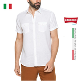 ÁO SƠ MI CỘC TAY NAM VẢI LANH HỖN HỢP T213C1254A – CARRERA JEANS - NHẬP KHẨU CHÍNH NGẠCH TỪ Ý