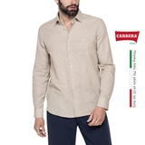 ÁO SƠ MI DÀI TAY NAM HỖN HỢP LANH VÀ COTTON – CARRERA JEANS - NHẬP KHẨU CHÍNH HÃNG TỪ Ý