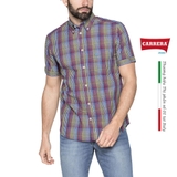 ÁO SƠ MI NAM CỘC TAY HỌA TIẾT KẺ Ô – CARRERA JEANS - NHẬP KHẨU CHÍNH HÃNG TỪ Ý