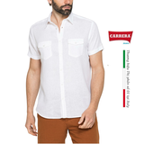 ÁO SƠ MI CỘC TAY NAM VẢI LANH HỖN HỢP T213C1254A – CARRERA JEANS - NHẬP KHẨU CHÍNH NGẠCH TỪ Ý
