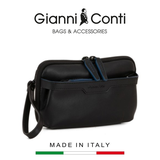 CLUTCH DA THẬT NAM MÀU ĐEN 4902103-10 – GIANNI CONTI - SẢN XUẤT THỦ CÔNG TẠI ITALY