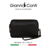 CLUTCH DA THẬT NAM MÀU ĐEN 1812105-10 – GIANNI CONTI - SẢN XUẤT THỦ CÔNG TẠI ITALY