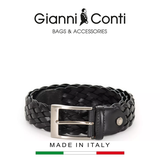 THẮT LƯNG DA THẬT NAM MÀU ĐEN 5105370-35-10 - GIANNI CONTI - SẢN XUẤT THỦ CÔNG TẠI ITALIA