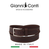 THẮT LƯNG DA THẬT NAM MÀU NÂU 5155428-40-28 - GIANNI CONTI - SẢN XUẤT THỦ CÔNG TẠI ITALIA