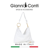 TÚI XÁCH NỮ DA THẬT MÀU TRẮNG 136580-30 – GIANNI CONTI - SẢN XUẤT THỦ CÔNG TẠI ITALY