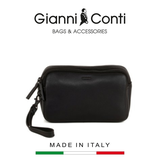 CLUTCH DA THẬT NAM MÀU ĐEN 1812109-10 – GIANNI CONTI - SẢN XUẤT THỦ CÔNG TẠI ITALY