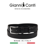 THẮT LƯNG DA THẬT NAM MÀU ĐEN 5155427-35-10 - GIANNI CONTI - SẢN XUẤT THỦ CÔNG TẠI ITALIA