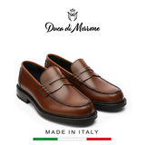 GIÀY LƯỜI DA NAM (DA THẬT) MÀU NÂU - DUCA DI MORRONE - SẢN XUẤT TẠI ITALY