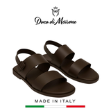DÉP SANDAL NAM DA THẬT CAO CẤP MÀU NÂU - DUCA DI MORRONE - SẢN XUẤT TẠI ITALY