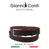 THẮT LƯNG DA THẬT NAM MÀU NÂU 5155437-35-28 - GIANNI CONTI - SẢN XUẤT THỦ CÔNG TẠI ITALIA