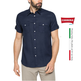 ÁO SƠ MI CỘC TAY NAM VẢI LANH HỖN HỢP T213C1254A – CARRERA JEANS - NHẬP KHẨU CHÍNH NGẠCH TỪ Ý