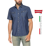 ÁO SƠ MI NAM CỘC TAY VẢI DENIM NHẸ – CARRERA JEANS - NHẬP KHẨU CHÍNH NGẠCH TỪ Ý