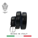 THẮT LƯNG DA THẬT CAO CẤP 1010-35 MÀU ĐEN - MEDICI OF FLORENCE - SẢN XUẤT THỦ CÔNG TẠI ITALIA