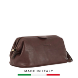 CLUTCH DA THẬT NAM MÀU NÂU TỐI – GIANNI CONTI - SẢN XUẤT THỦ CÔNG TỪ ITALY