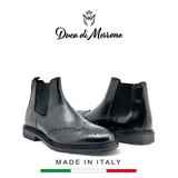 GIÀY BOOTS DA NAM (DA THẬT) MÀU ĐEN - DUCA DI MORRONE - SẢN XUẤT TẠI ITALY