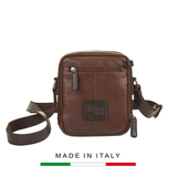 TÚI NAM ĐEO CHÉO DA BÒ 4072572 - FOSTER - Brown - GIANNI CONTI - SẢN XUẤT THỦ CÔNG TỪ ITALY