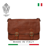 TÚI ĐEO CHÉO NAM DA CALFSKIN 5600 - MAHOGANY -  MEDICI OF FLORENCE - SẢN XUẤT THỦ CÔNG TẠI ITALY