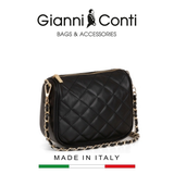 TÚI ĐEO CHÉO NỮ DA THẬT MÀU ĐEN 3830689-10 – GIANNI CONTI - SẢN XUẤT THỦ CÔNG TẠI ITALY