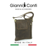 TÚI ĐEO CHÉO DA THẬT 966709-16 - GIANNI CONTI - SẢN XUẤT THỦ CÔNG TỪ ITALY