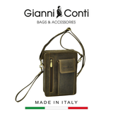 TÚI ĐEO CHÉO DA THẬT 962266-16 - GIANNI CONTI - SẢN XUẤT THỦ CÔNG TỪ ITALY
