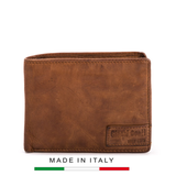 VÍ NAM DA THẬT CAO CẤP MÀU NÂU – GIANNI CONTI - SẢN XUẤT THỦ CÔNG TỪ ITALY