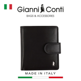 VÍ DA THẬT NAM MÀU ĐEN 507042-10 – GIANNI CONTI - SẢN XUẤT THỦ CÔNG TẠI ITALY
