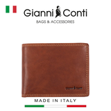 VÍ DA THẬT NAM MÀU NÂU NHẠT 917022-25 – GIANNI CONTI - SẢN XUẤT THỦ CÔNG TẠI ITALY