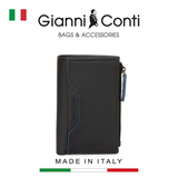 VÍ DA THẬT NAM MÀU ĐEN 4907119-10 – GIANNI CONTI - SẢN XUẤT THỦ CÔNG TẠI ITALY