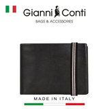 VÍ DA THẬT NAM MÀU ĐEN 4187602-10 – GIANNI CONTI - SẢN XUẤT THỦ CÔNG TẠI ITALY