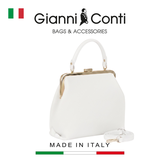 TÚI XÁCH NỮ DA THẬT MÀU TRẮNG KEM 136578-49 – GIANNI CONTI - SẢN XUẤT THỦ CÔNG TẠI ITALY