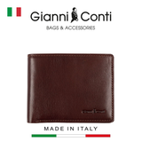 VÍ DA THẬT NAM MÀU NÂU 9407220-20 – GIANNI CONTI - SẢN XUẤT THỦ CÔNG TẠI ITALY