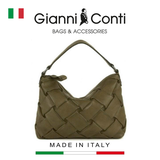 TÚI XÁCH NỮ DA THẬT MÀU XANH 4693858-61 – GIANNI CONTI - SẢN XUẤT THỦ CÔNG TẠI ITALY