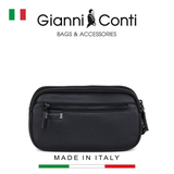CLUTCH NAM DA THẬT MÀU ĐEN 1902884-10 – GIANNI CONTI - SẢN XUẤT THỦ CÔNG TỪ ITALY