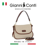 TÚI XÁCH NỮ DA THẬT MÀU BE-NÂU 5284895-984 – GIANNI CONTI - SẢN XUẤT THỦ CÔNG TẠI ITALY