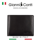 VÍ DA THẬT NAM MÀU ĐEN 9407220-10 – GIANNI CONTI - SẢN XUẤT THỦ CÔNG TẠI ITALY