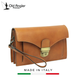 CLUTCH NAM MÀU NÂU NHẠT 073989CO – OLD ANGLER - SẢN XUẤT THỦ CÔNG TỪ ITALY