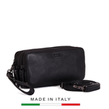 CLUTCH DA THẬT NAM MÀU ĐEN GWEN – GIANNI CONTI - SẢN XUẤT THỦ CÔNG TỪ ITALY