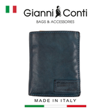 VÍ DA THẬT NAM MÀU XANH JEANS 4207387-43 – GIANNI CONTI - SẢN XUẤT THỦ CÔNG TẠI ITALY