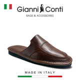 DÉP SỤC DA THẬT NAM MÀU NÂU – GIANNI CONTI - SẢN XUẤT THỦ CÔNG TẠI ITALY