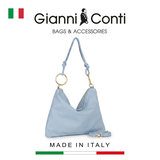 TÚI XÁCH NỮ DA THẬT MÀU XANH NHẠT 136580-745 – GIANNI CONTI - SẢN XUẤT THỦ CÔNG TẠI ITALY