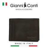 VÍ DA THẬT NAM MÀU ĐEN 4067129-10 – GIANNI CONTI - SẢN XUẤT THỦ CÔNG TẠI ITALY