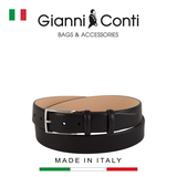 THẮT LƯNG DA THẬT NAM MÀU ĐEN 915251-35-10 - GIANNI CONTI - SẢN XUẤT THỦ CÔNG TỪ ITALIA