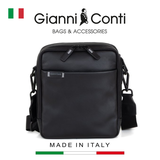 TÚI ĐEO CHÉO DA THẬT MÀU ĐEN 1902882-10 - GIANNI CONTI - SẢN XUẤT THỦ CÔNG TỪ ITALY