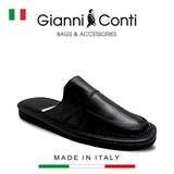 DÉP SỤC DA THẬT NAM MÀU ĐEN – GIANNI CONTI - SẢN XUẤT THỦ CÔNG TẠI ITALY