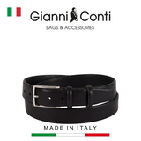 THẮT LƯNG DA THẬT NAM MÀU ĐEN 915251-35-10 - GIANNI CONTI - SẢN XUẤT THỦ CÔNG TỪ ITALIA