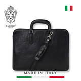 TÚI ĐỰNG LAPTOP DA CALFSKIN CAO CẤP 081 - Black -  MEDICI OF FLORENCE - SẢN XUẤT THỦ CÔNG TẠI ITALIA