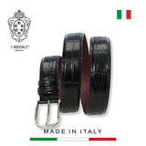 THẮT LƯNG DA THẬT CAO CẤP 1010-35 MÀU ĐEN - MEDICI OF FLORENCE - SẢN XUẤT THỦ CÔNG TẠI ITALIA
