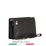 CLUTCH NAM MÀU ĐEN DA THẬT – GIANNI CONTI - SẢN XUẤT THỦ CÔNG TỪ ITALY