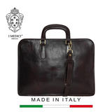 TÚI ĐỰNG LAPTOP DA CALFSKIN CAO CẤP 081 - Black -  MEDICI OF FLORENCE - SẢN XUẤT THỦ CÔNG TẠI ITALIA