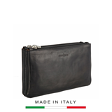 CLUTCH NAM MÀU ĐEN DA THẬT 912201-10-Black – GIANNI CONTI - SẢN XUẤT THỦ CÔNG TỪ ITALY